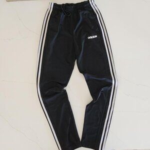 Adidas Primegreen Size S Men’s Trico Track Pants Black Three Stripe Zip Ankle
